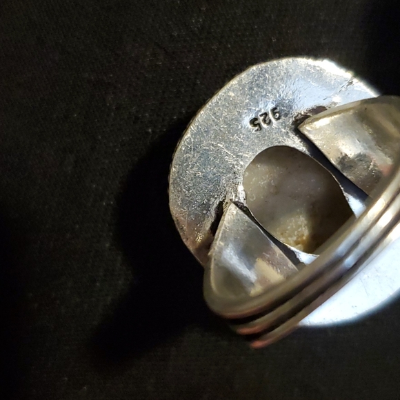 New Solar Agate Druzy 925 Silver Ring. - Picture 15 of 16